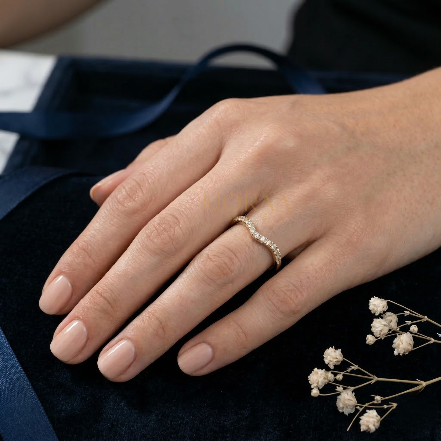 Half Coverage Round Cut Eternity Wedding Band