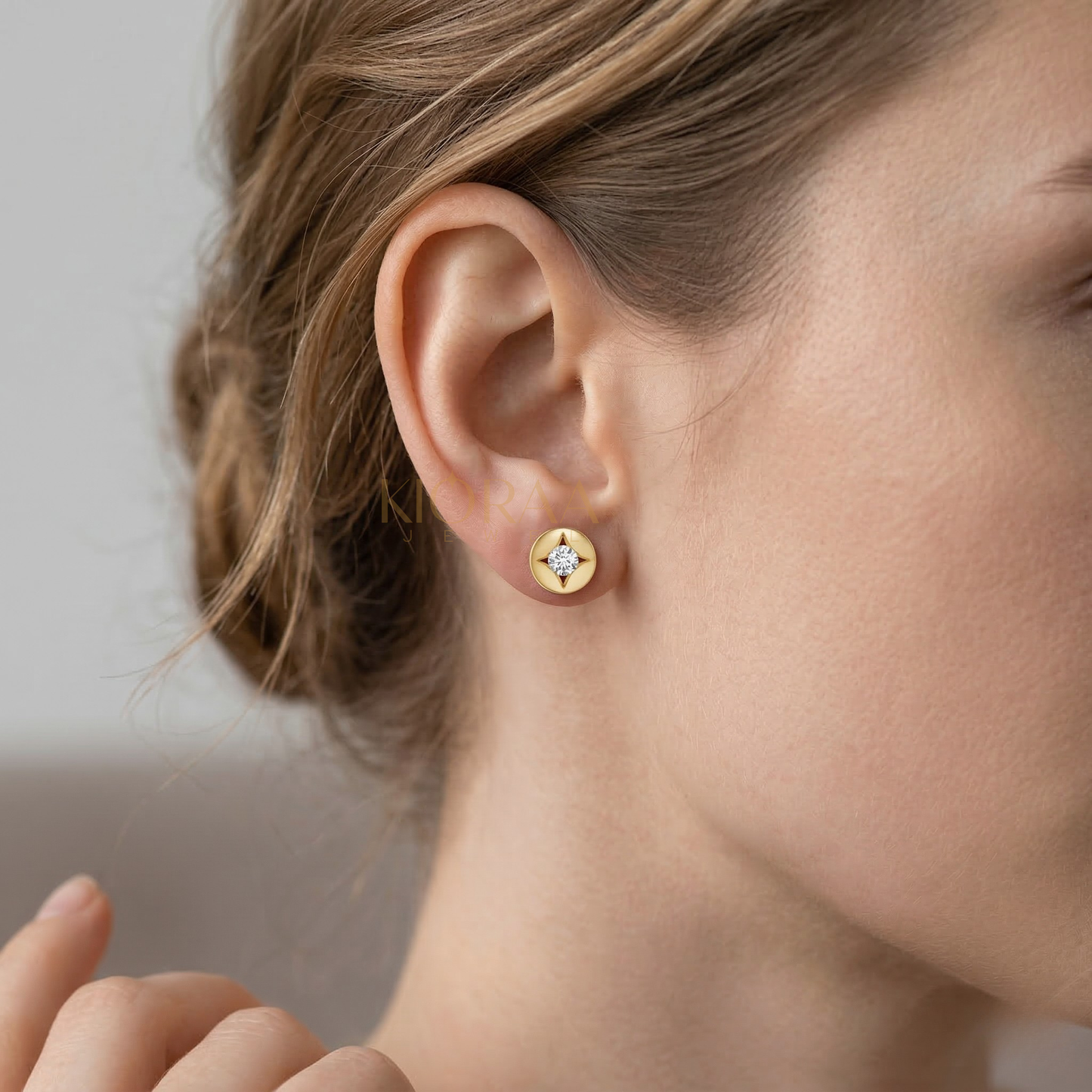 Lab Grown Channel Set Diamond Round Studs