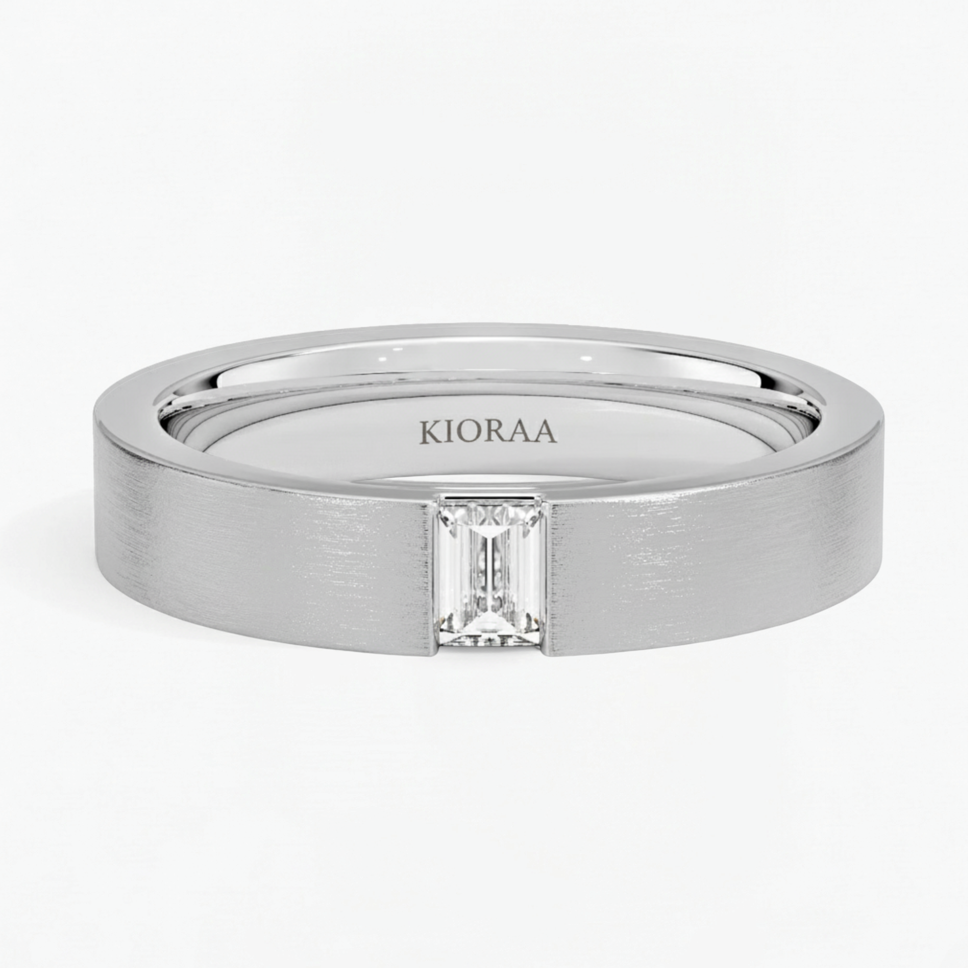 Baguette Lab Grown Diamond Men's Engagement Ring