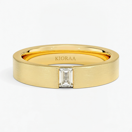 Baguette Lab Grown Diamond Men's Engagement Ring