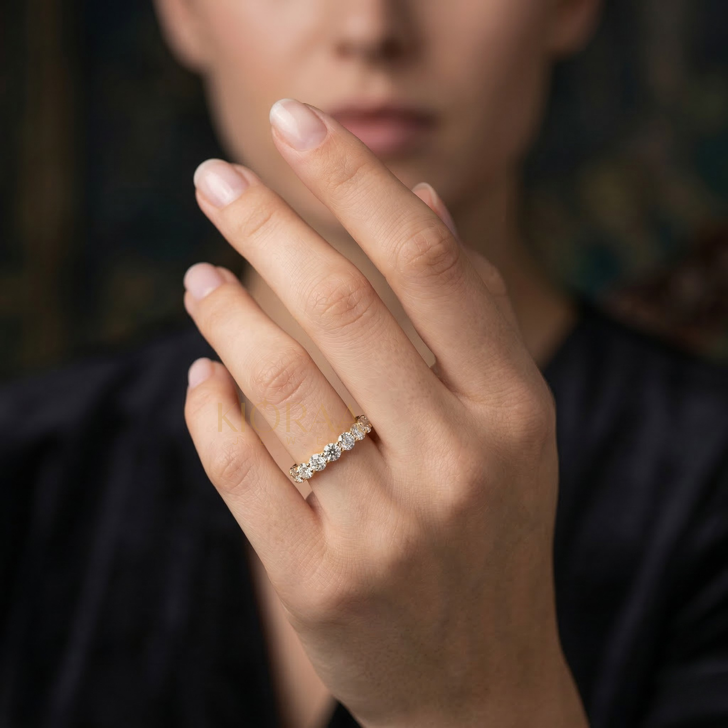 Classic Bubble Eternity Wedding Ring, Stackable Band