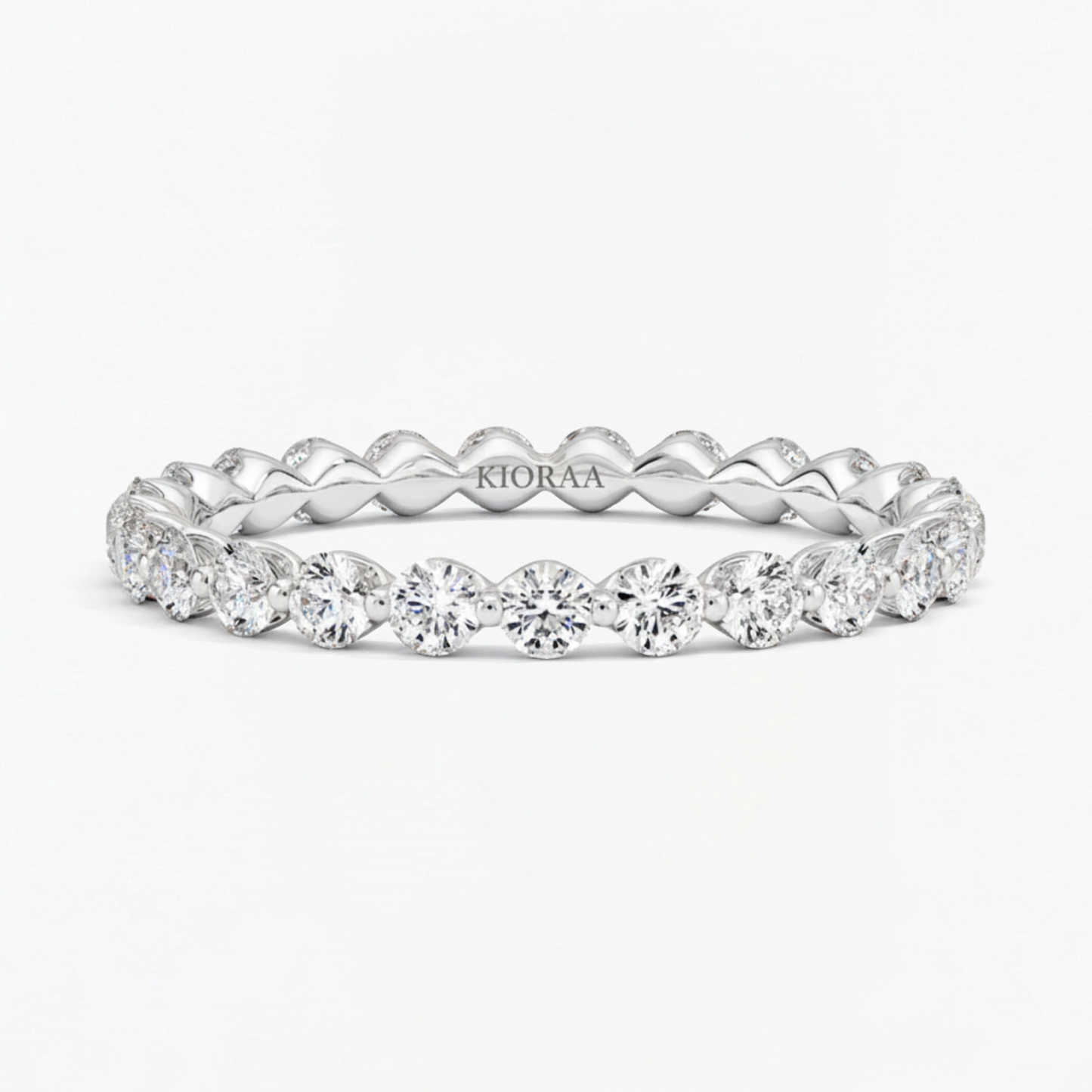 Classic Bubble Eternity Wedding Ring, Stackable Band