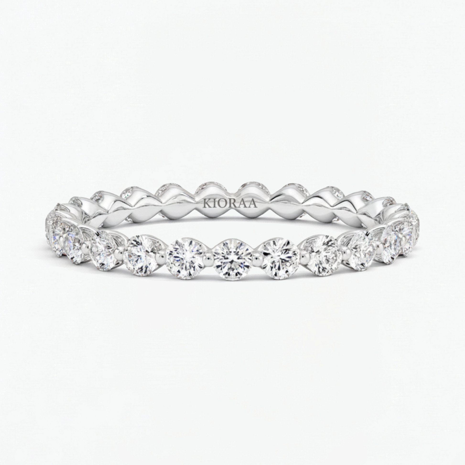 Classic Bubble Eternity Wedding Ring, Stackable Band