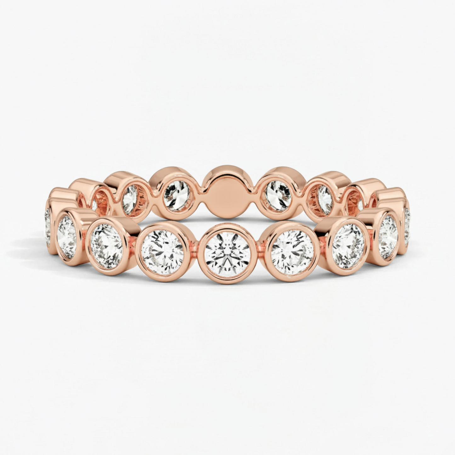 Classic Round Bezel Set Eternity Wedding Ring