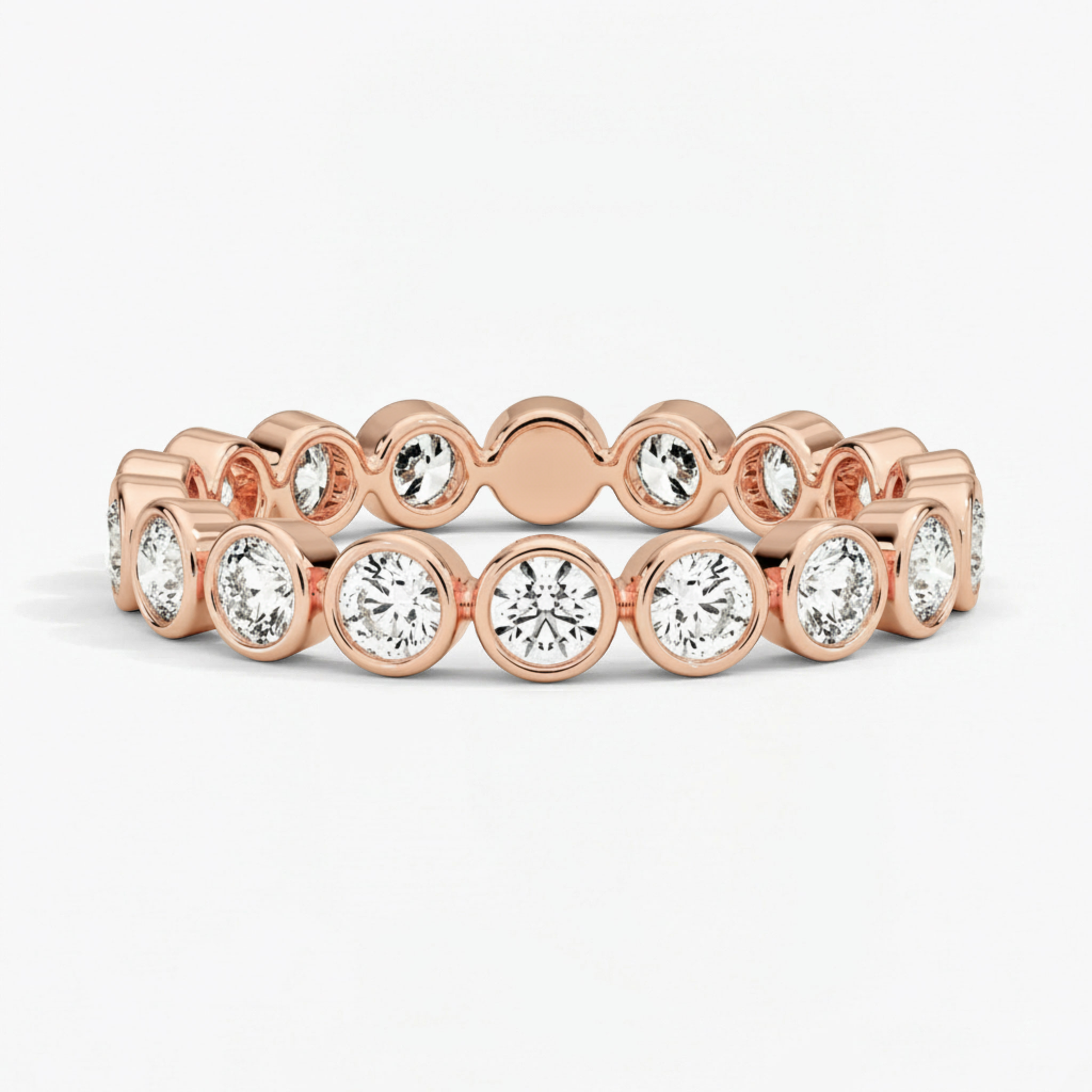 Classic Round Bezel Set Eternity Wedding Ring