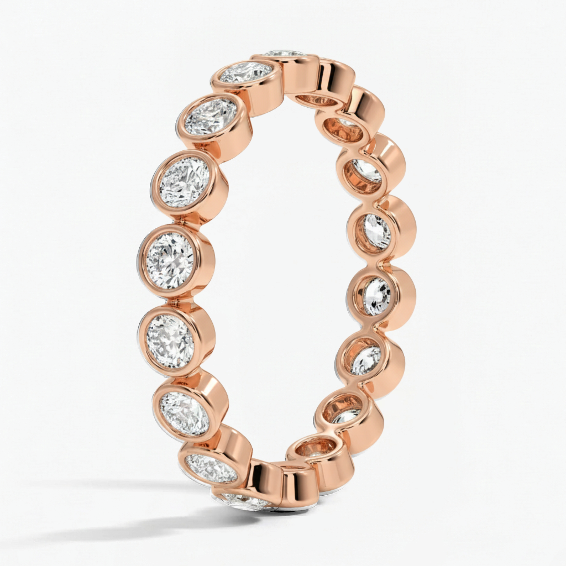 Classic Round Bezel Set Eternity Wedding Ring
