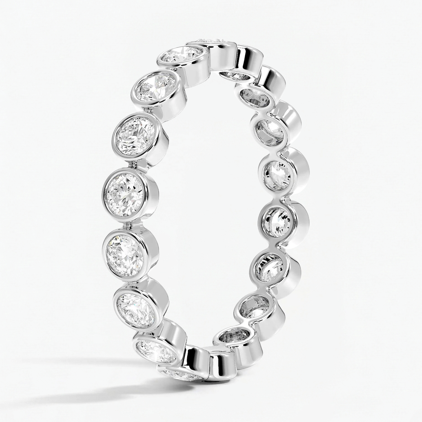 Classic Round Bezel Set Eternity Wedding Ring