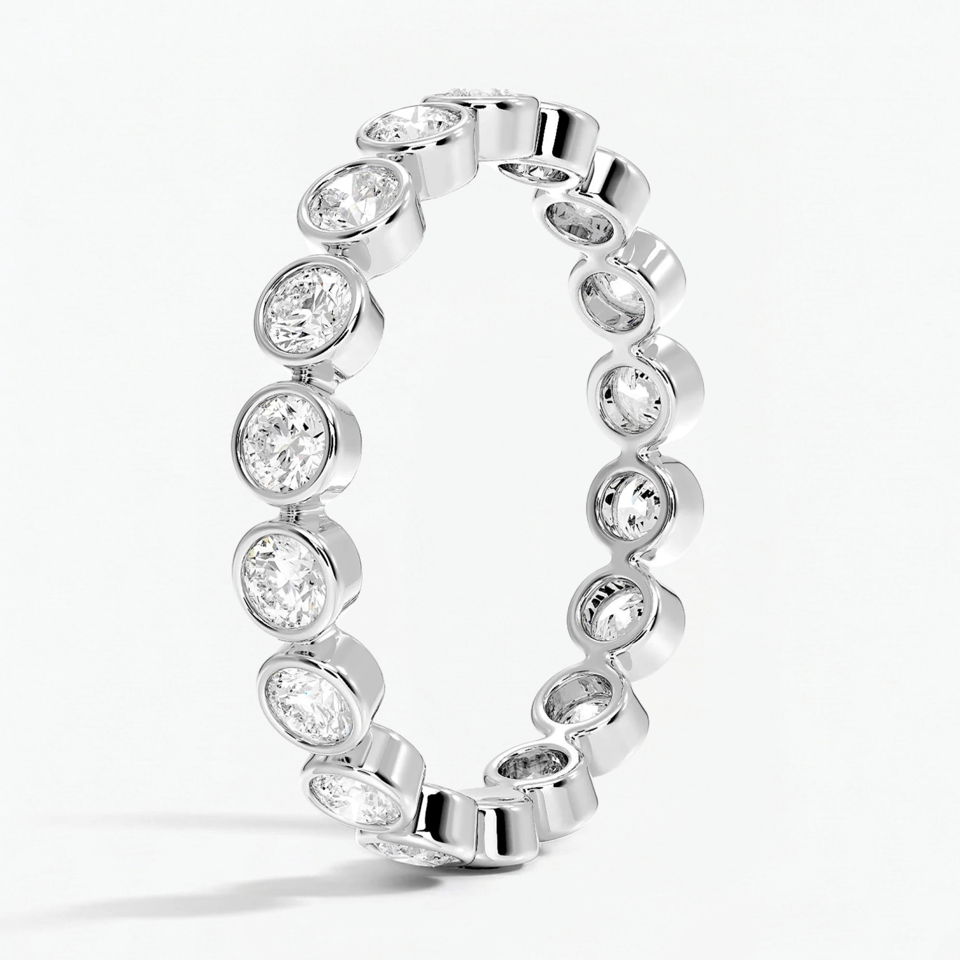 Classic Round Bezel Set Eternity Wedding Ring