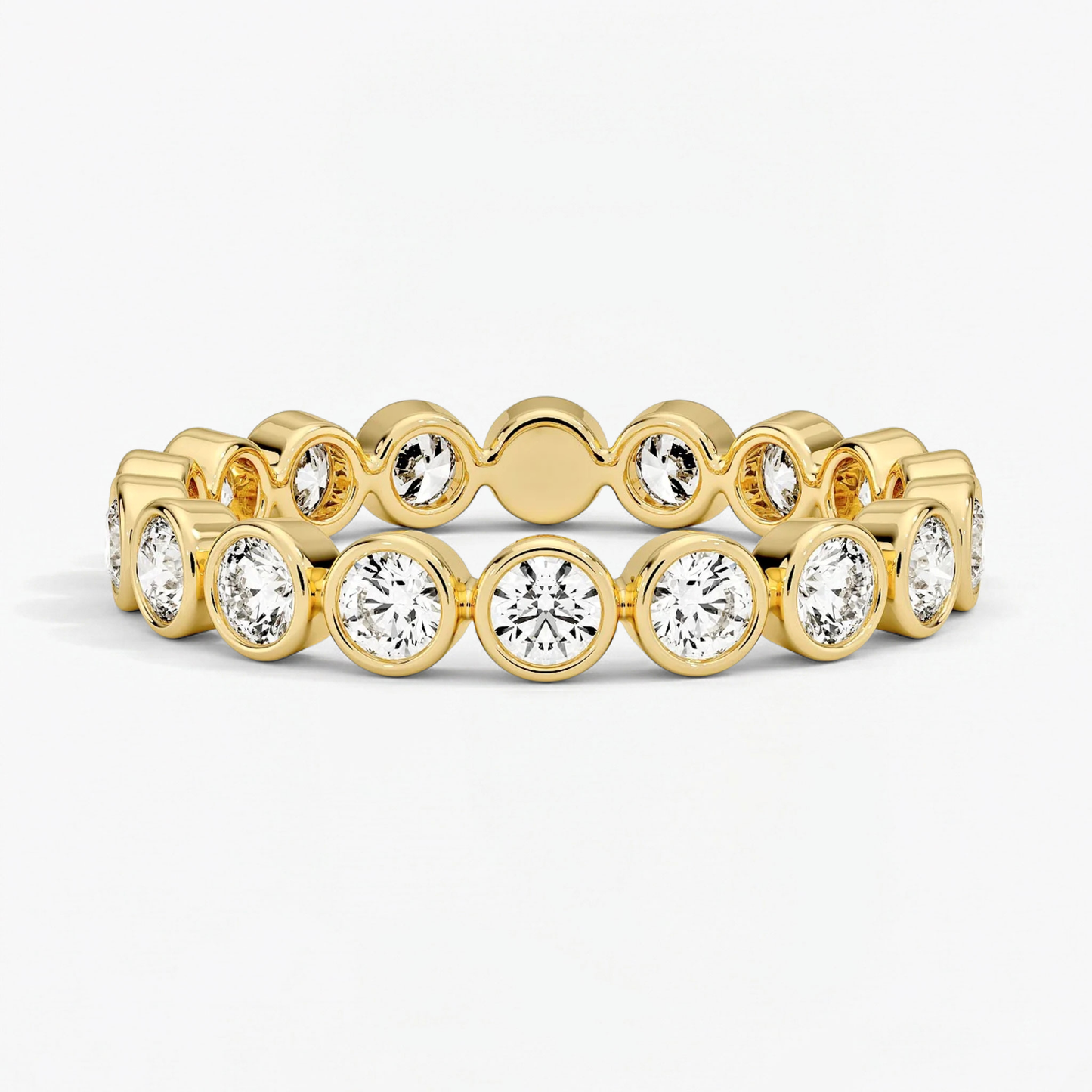 Classic Round Bezel Set Eternity Wedding Ring