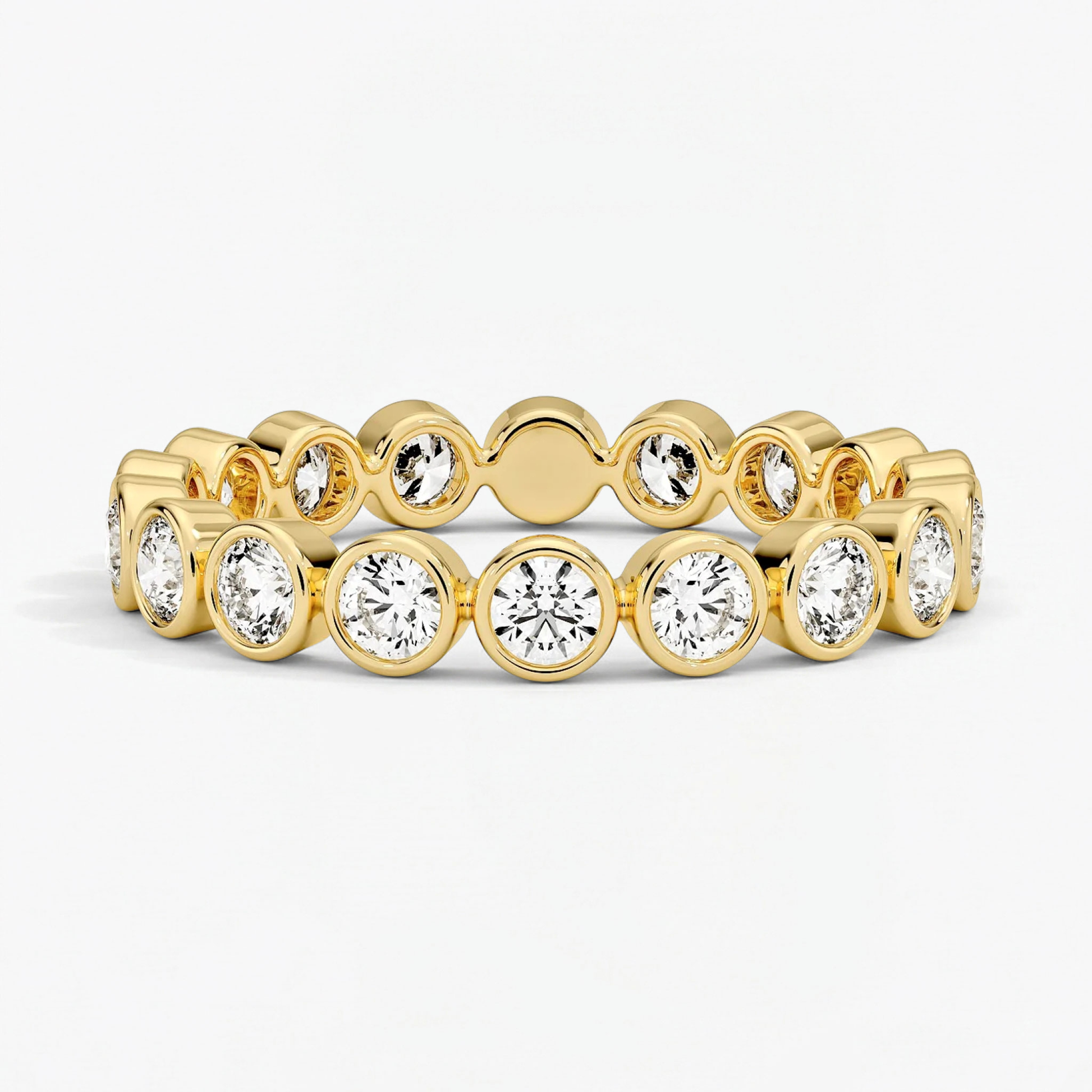 Classic Round Bezel Set Eternity Wedding Ring