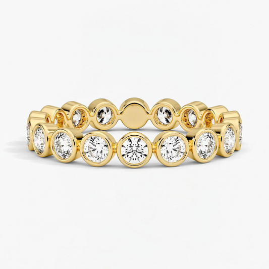 Classic Round Bezel Set Eternity Wedding Ring