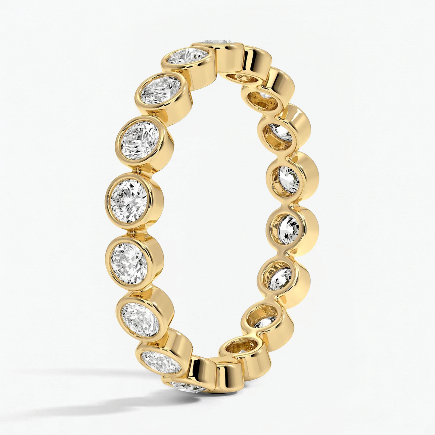 Classic Round Bezel Set Eternity Wedding Ring