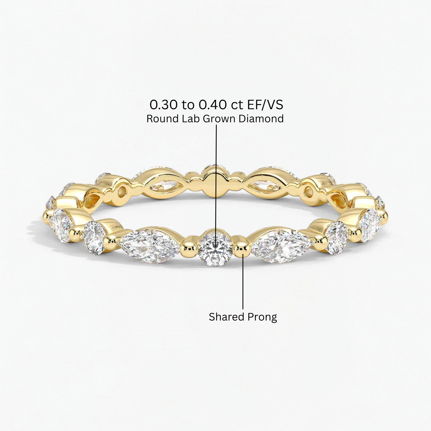 Classic Round and Marquise Eternity Wedding Ring