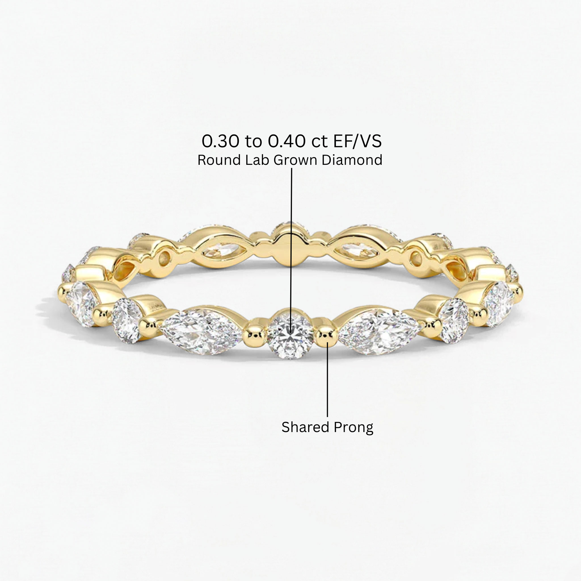 Classic Round and Marquise Eternity Wedding Ring