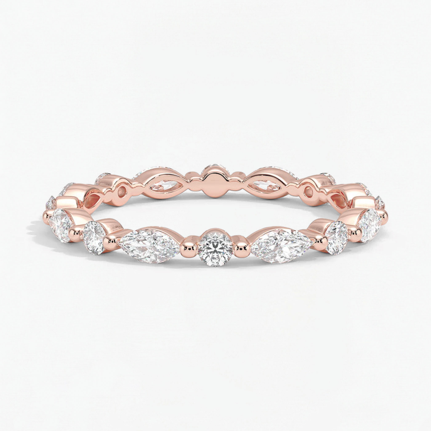 Classic Round and Marquise Eternity Wedding Ring