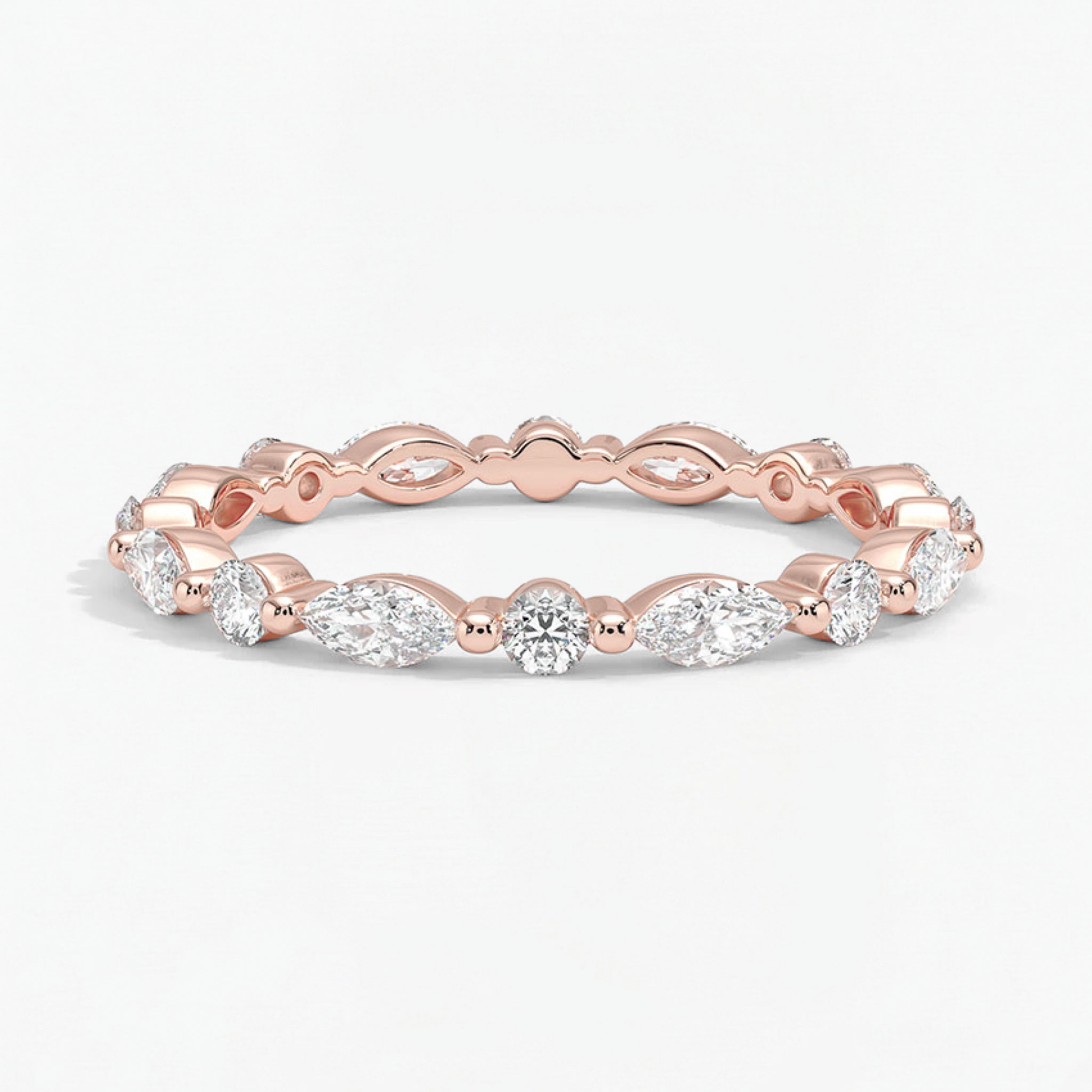 Classic Round and Marquise Eternity Wedding Ring