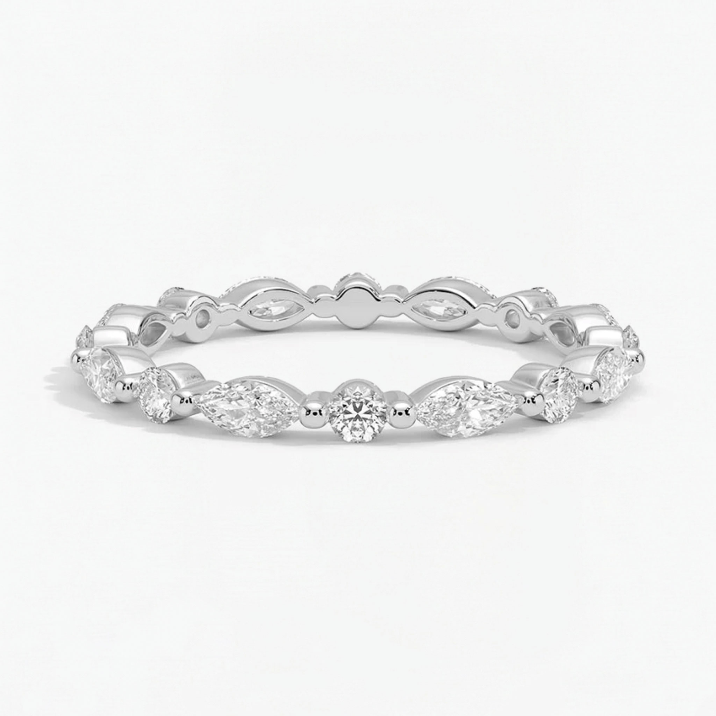 Classic Round and Marquise Eternity Wedding Ring