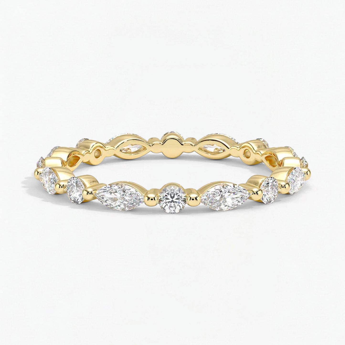 Classic Round and Marquise Eternity Wedding Ring