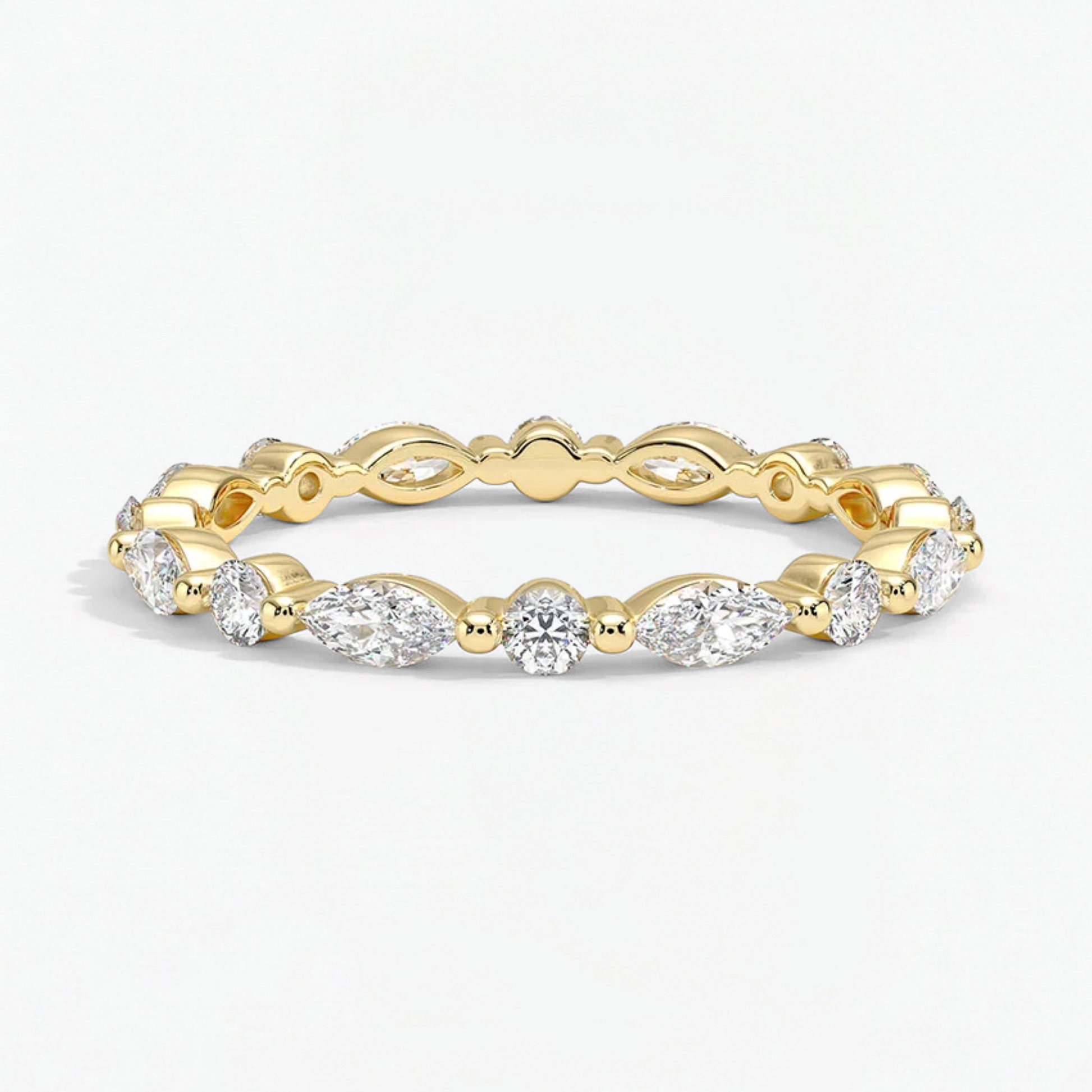Classic Round and Marquise Eternity Wedding Ring