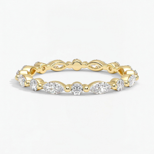 Classic Round and Marquise Eternity Wedding Ring