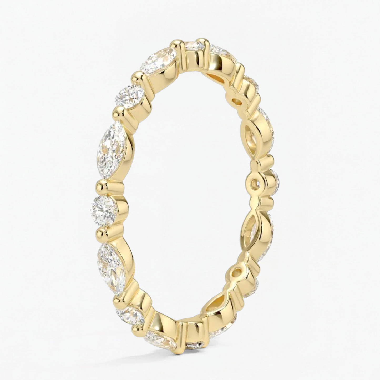 Classic Round and Marquise Eternity Wedding Ring