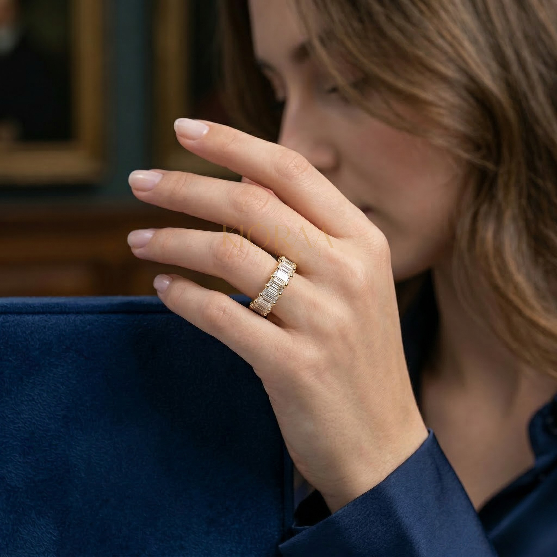 Classic Emerald Eternity Wedding Ring
