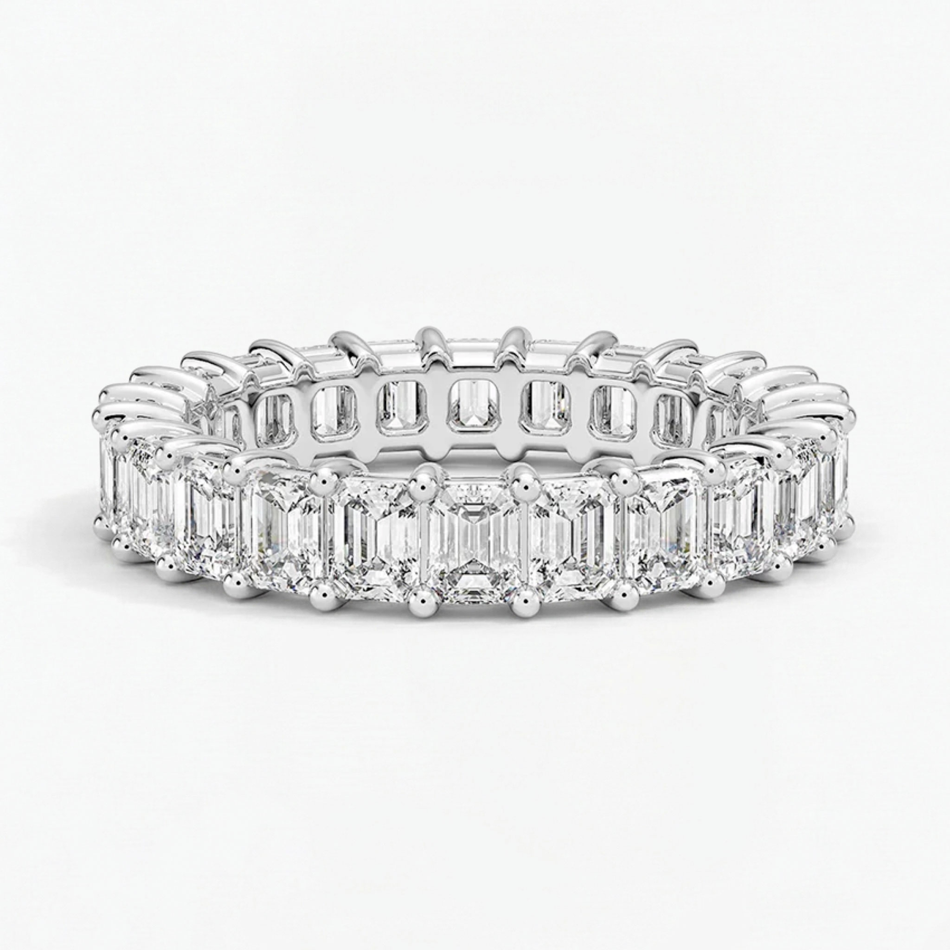 Classic Emerald Eternity Wedding Ring
