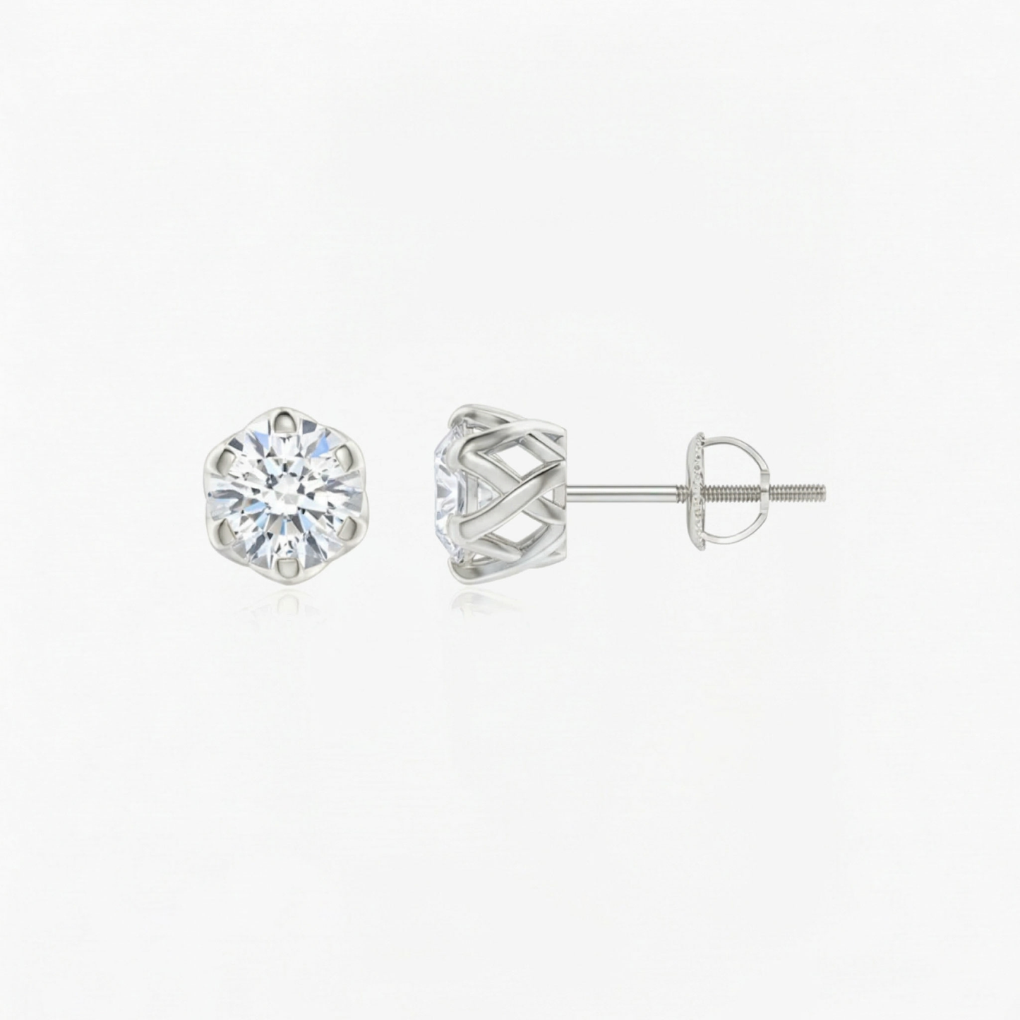 Classic Six Prong Lab Diamond Earrings