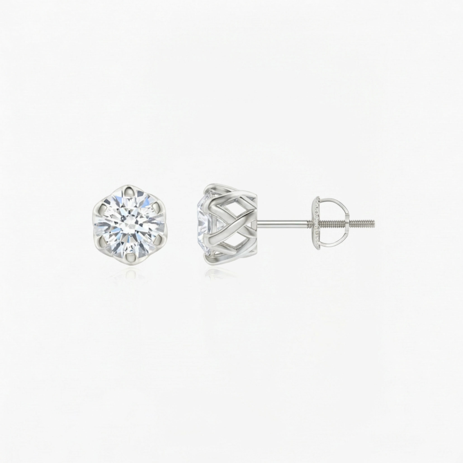Classic Six Prong Lab Diamond Earrings