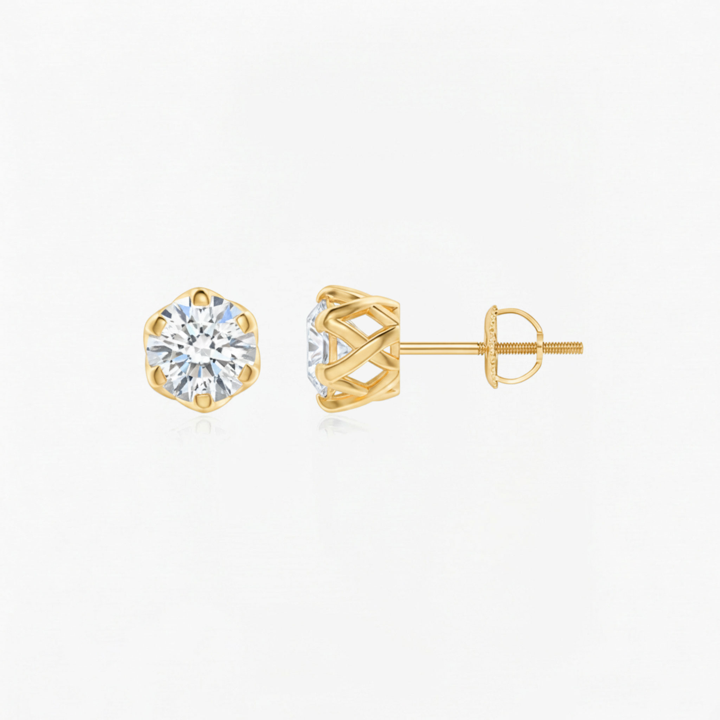 Classic Six Prong Lab Diamond Earrings