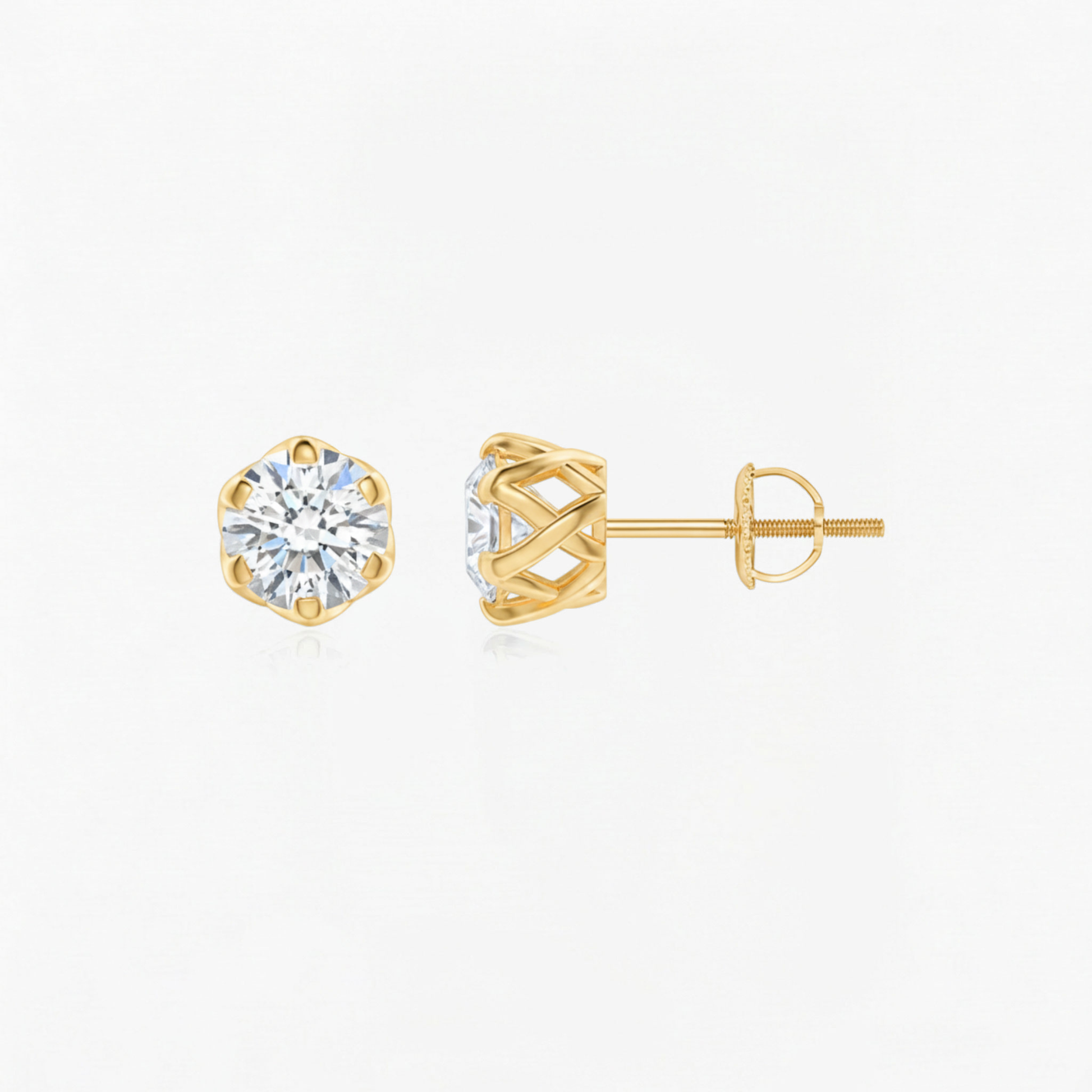 Classic Six Prong Lab Diamond Earrings