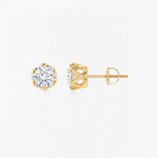 Classic Six Prong Lab Diamond Earrings