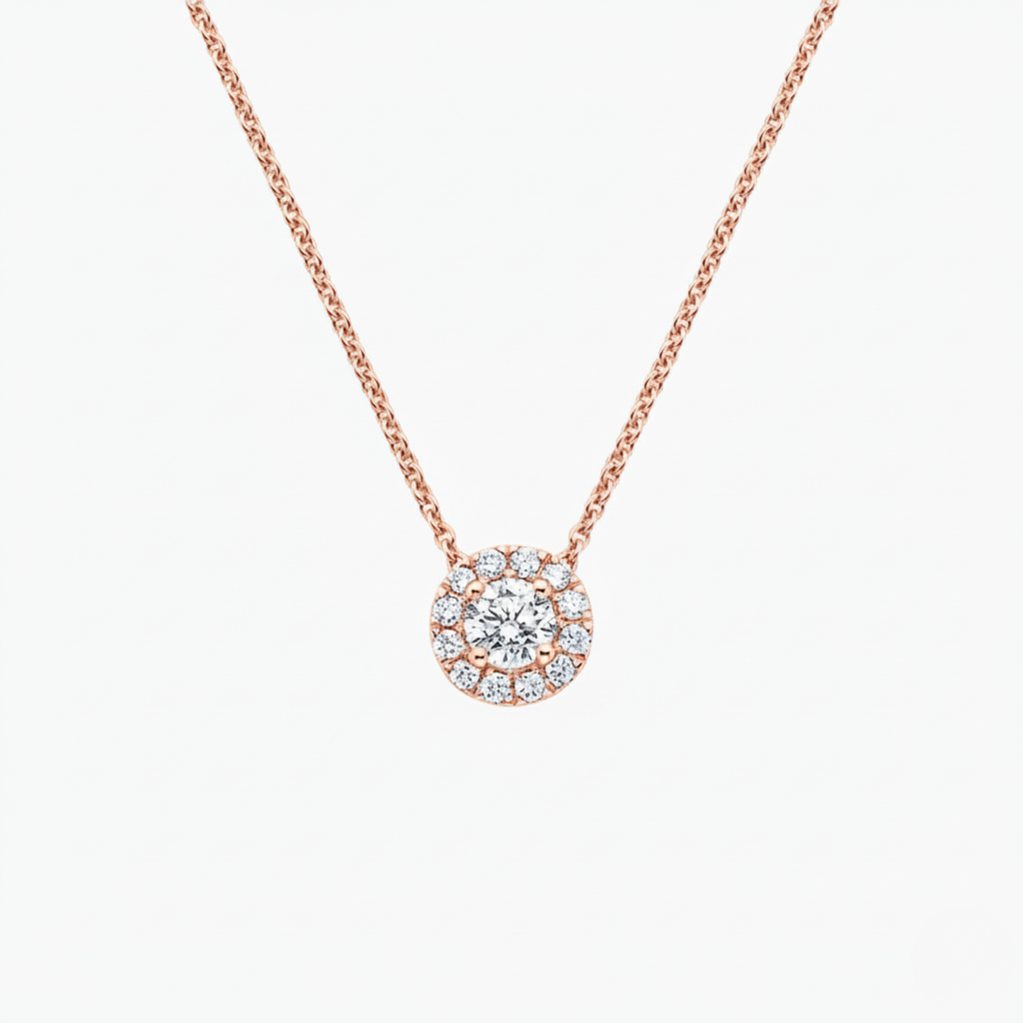 Classic Round Diamond Halo Pendant