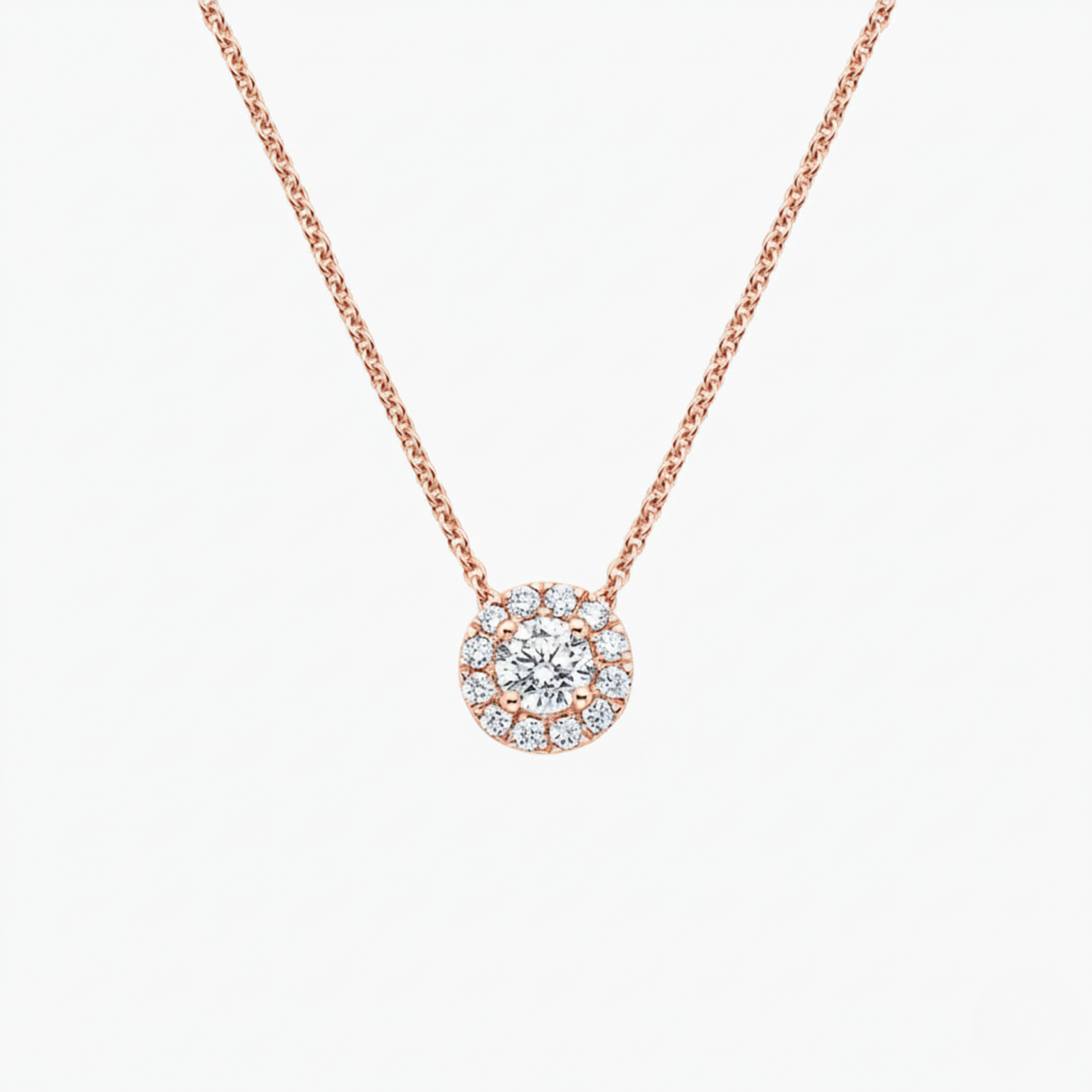 Classic Round Diamond Halo Pendant