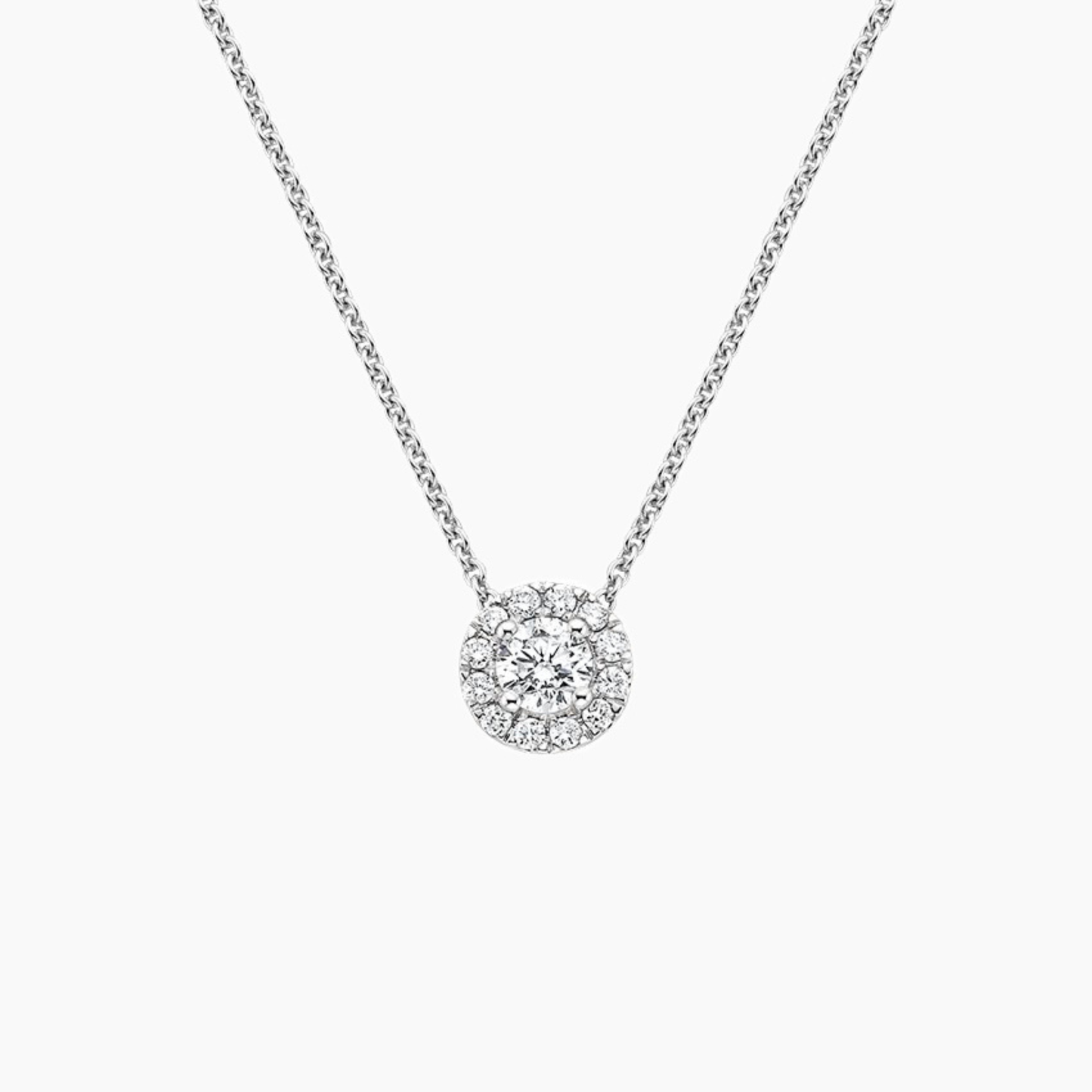 Classic Round Diamond Halo Pendant