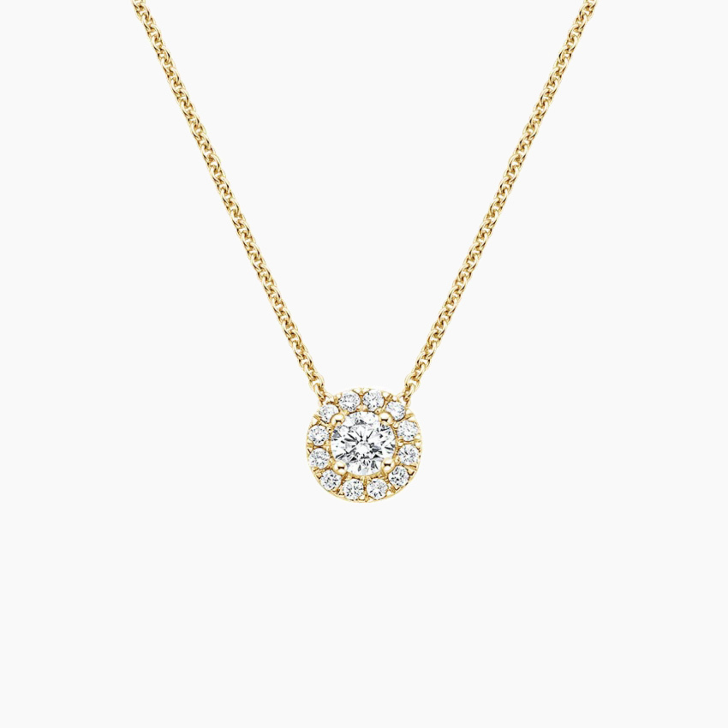 Classic Round Diamond Halo Pendant