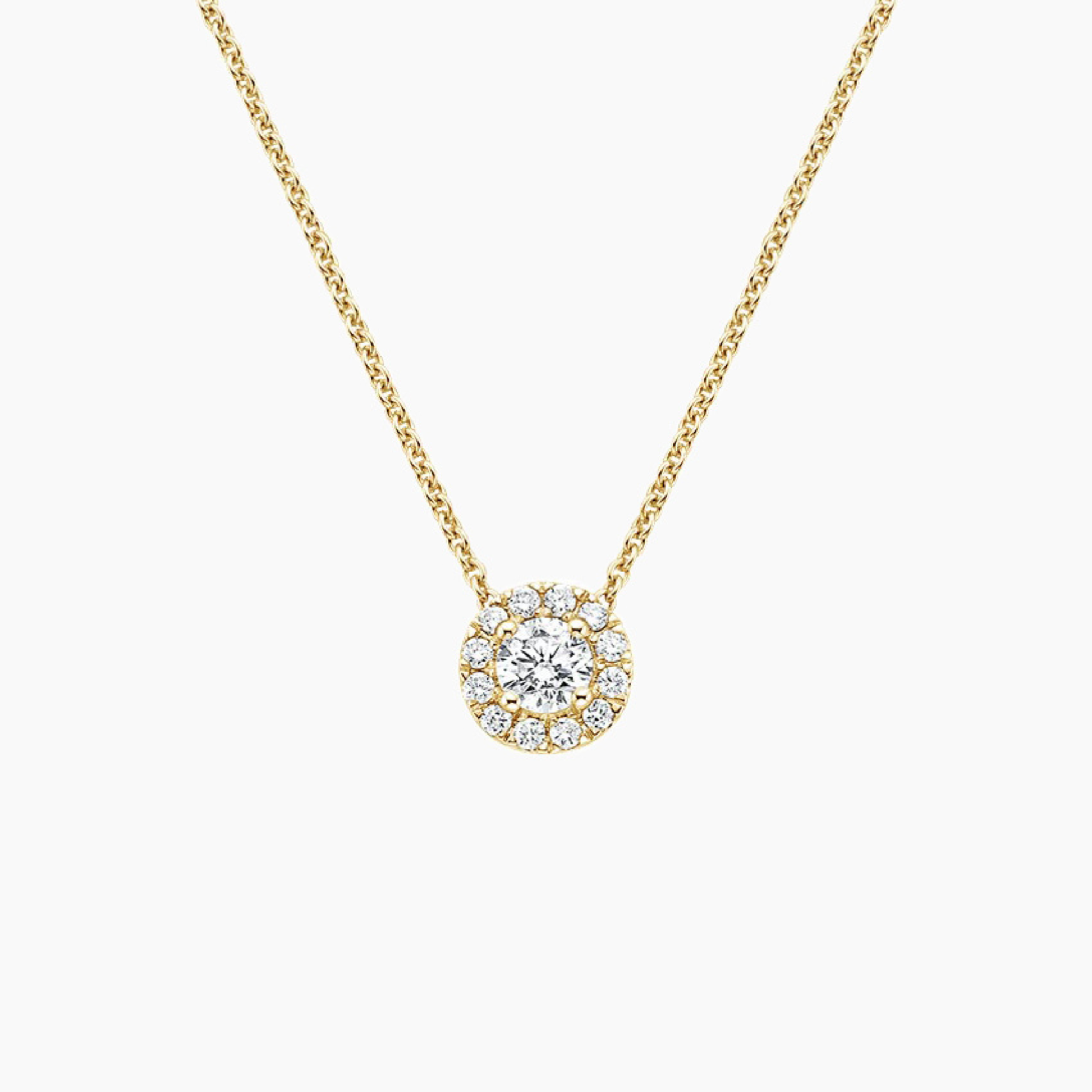 Classic Round Diamond Halo Pendant