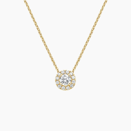 Classic Round Diamond Halo Pendant