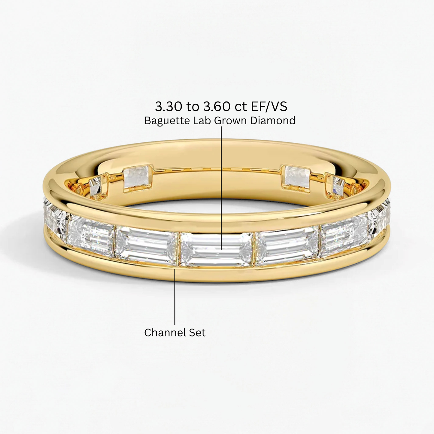 Classic Simple Baguette Wedding Ring
