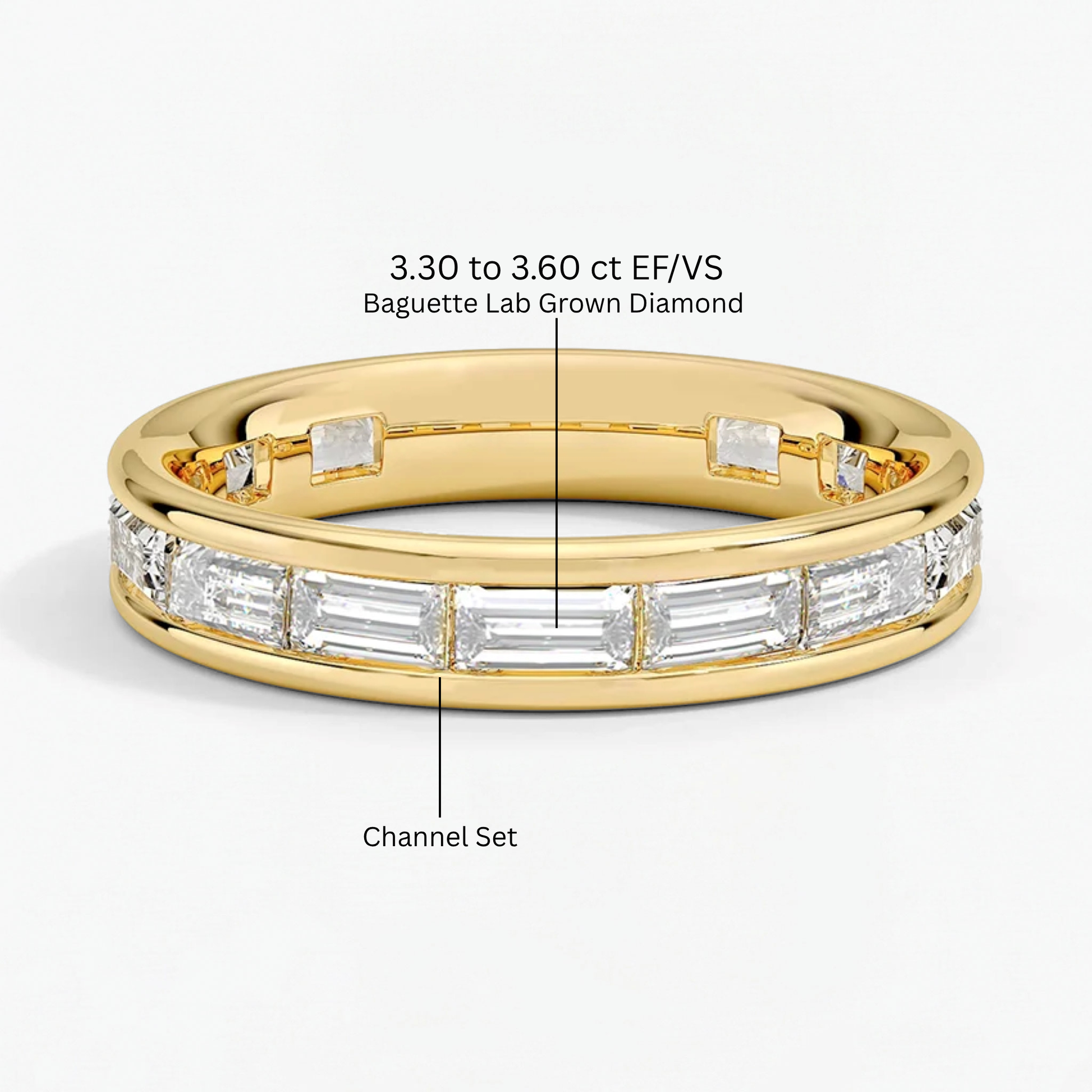 Classic Simple Baguette Wedding Ring