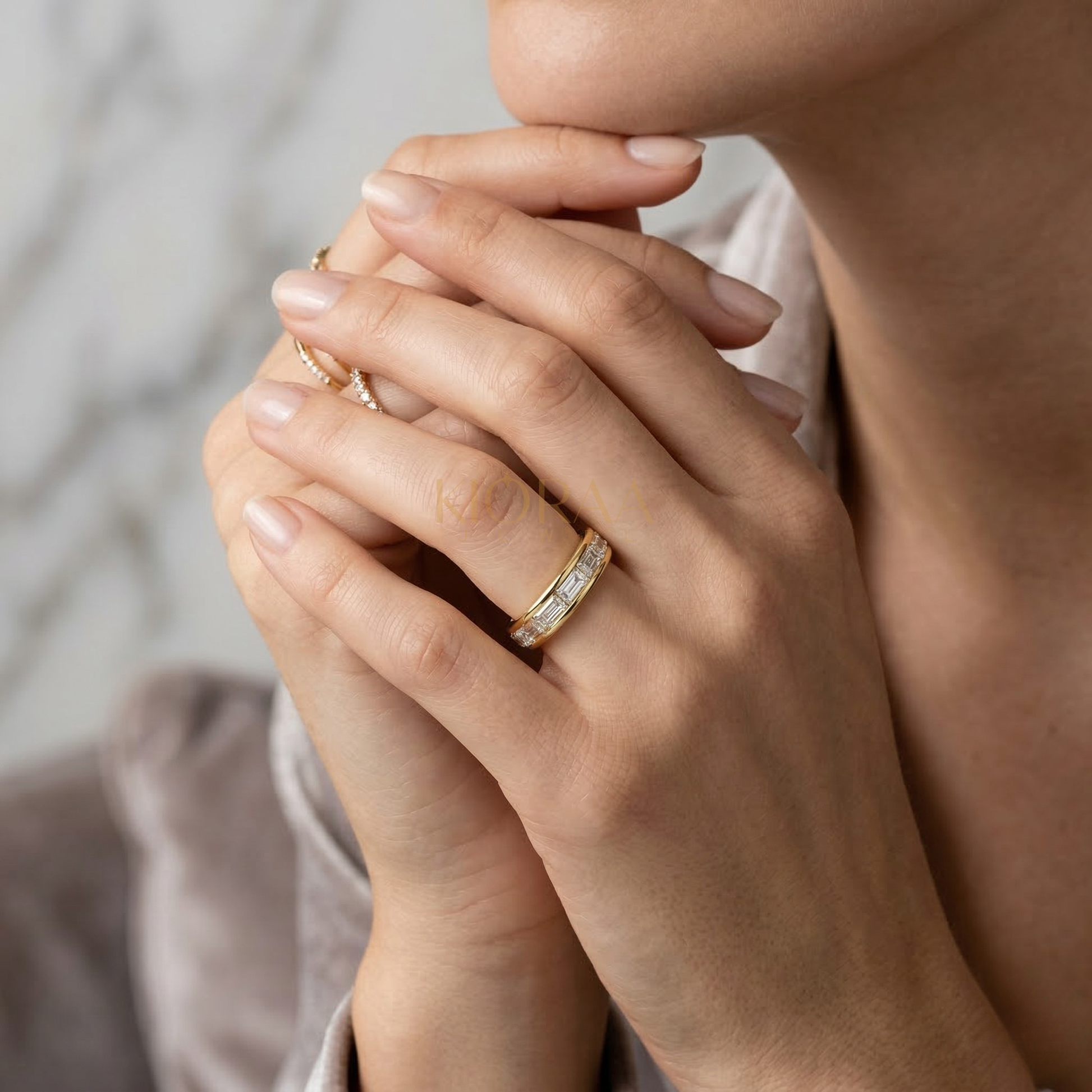 Classic Simple Baguette Wedding Ring