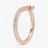 Round Cut V Shaped Chevron Eternity Wedding Band, thumbnail 9