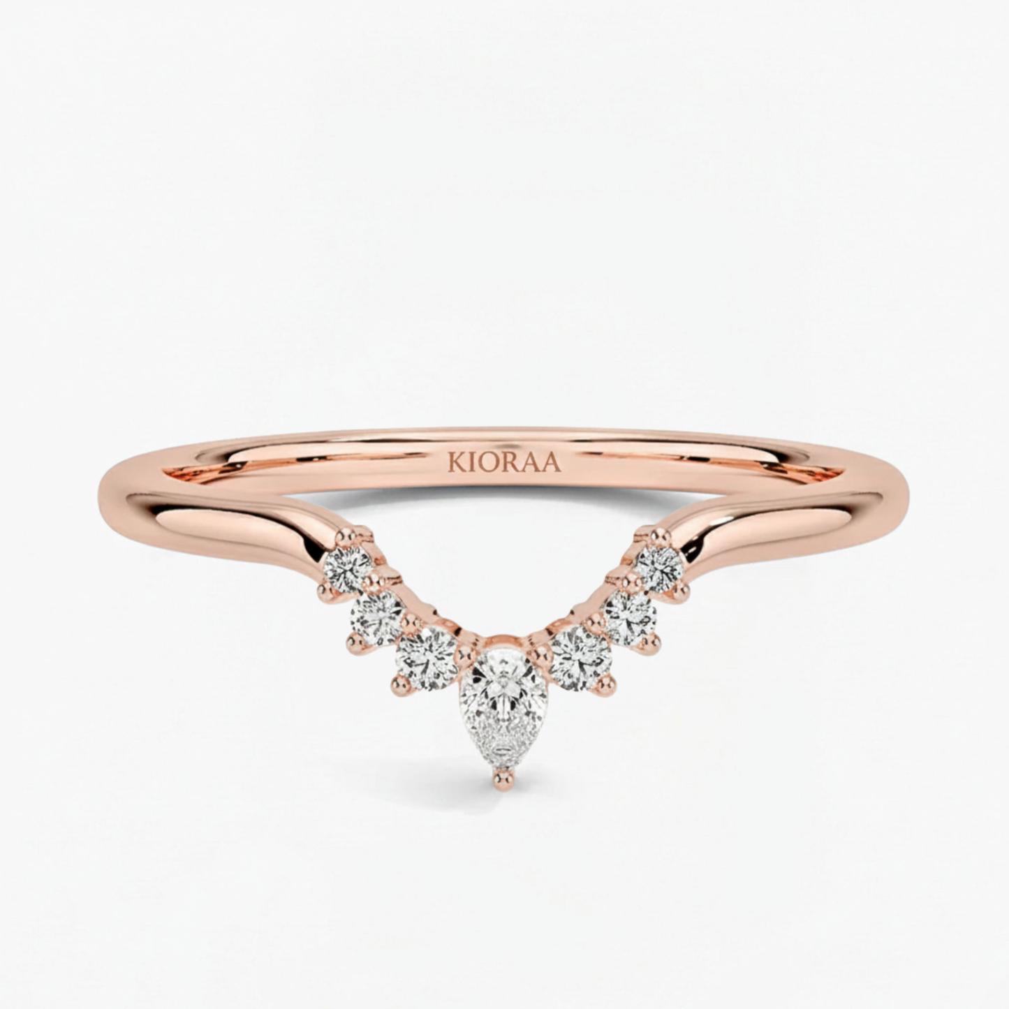 Round and Pear Eternity Wedding Band
