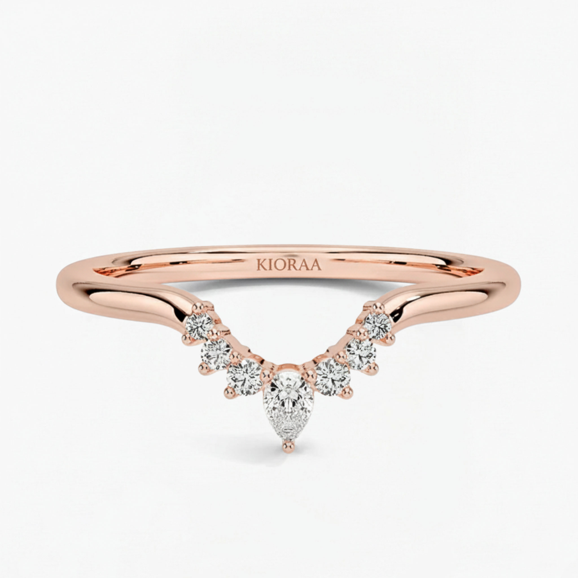 Round and Pear Eternity Wedding Band