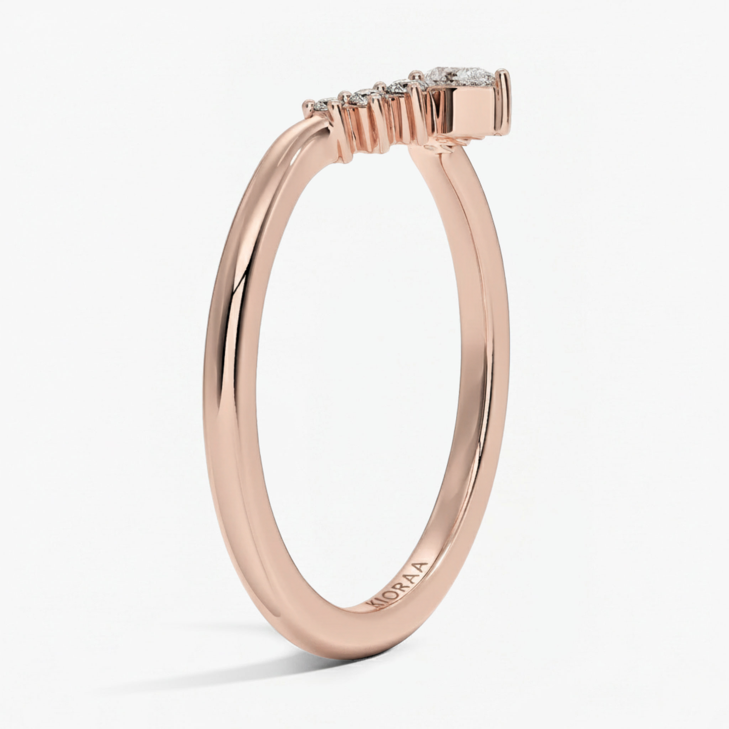 Round and Pear Eternity Wedding Band