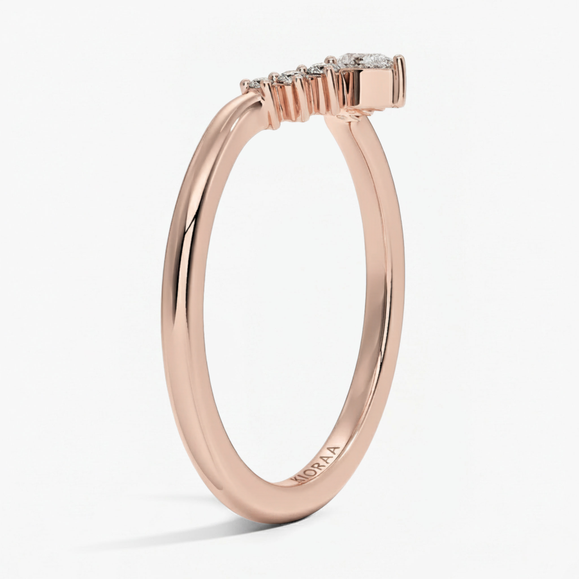 Round and Pear Eternity Wedding Band