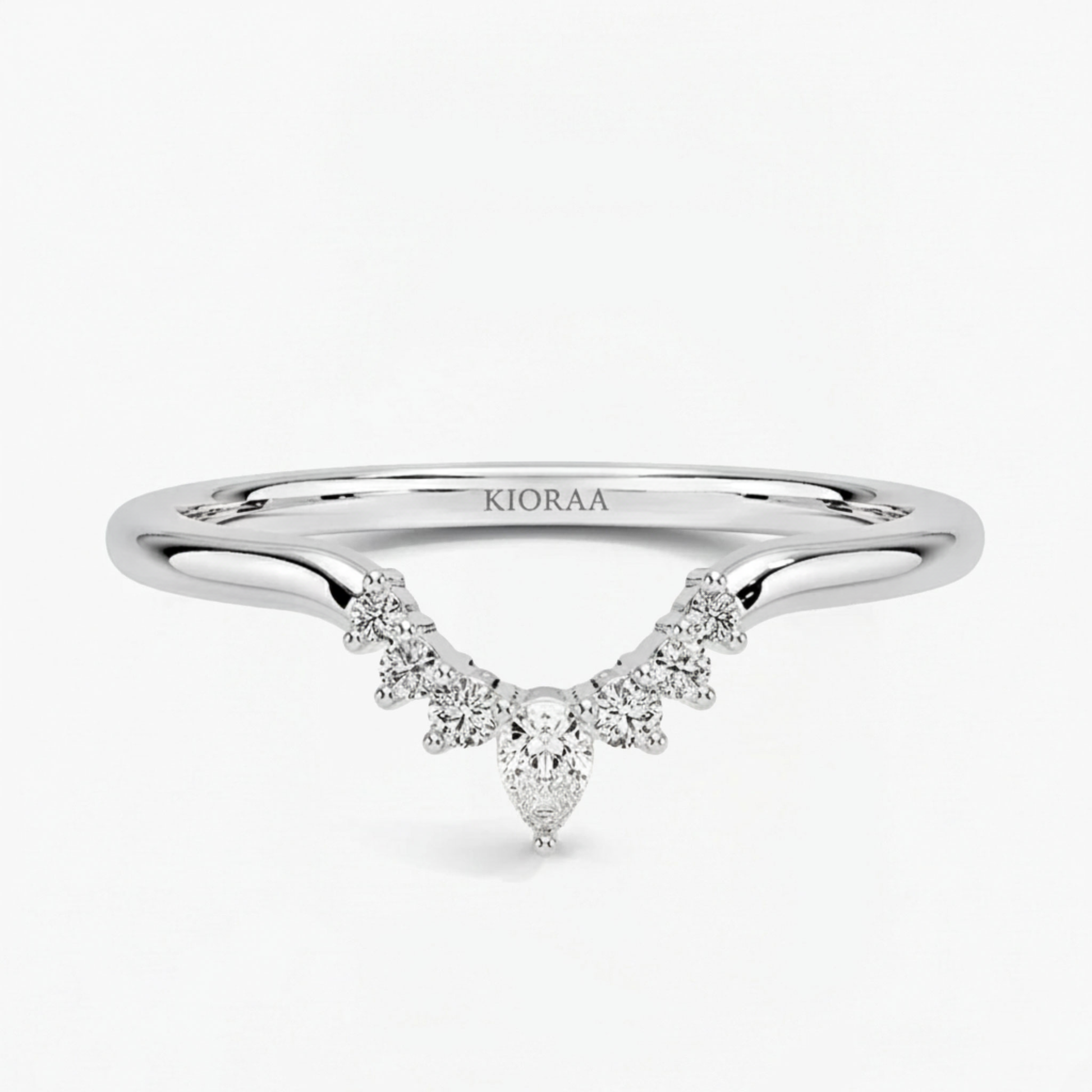 Round and Pear Eternity Wedding Band