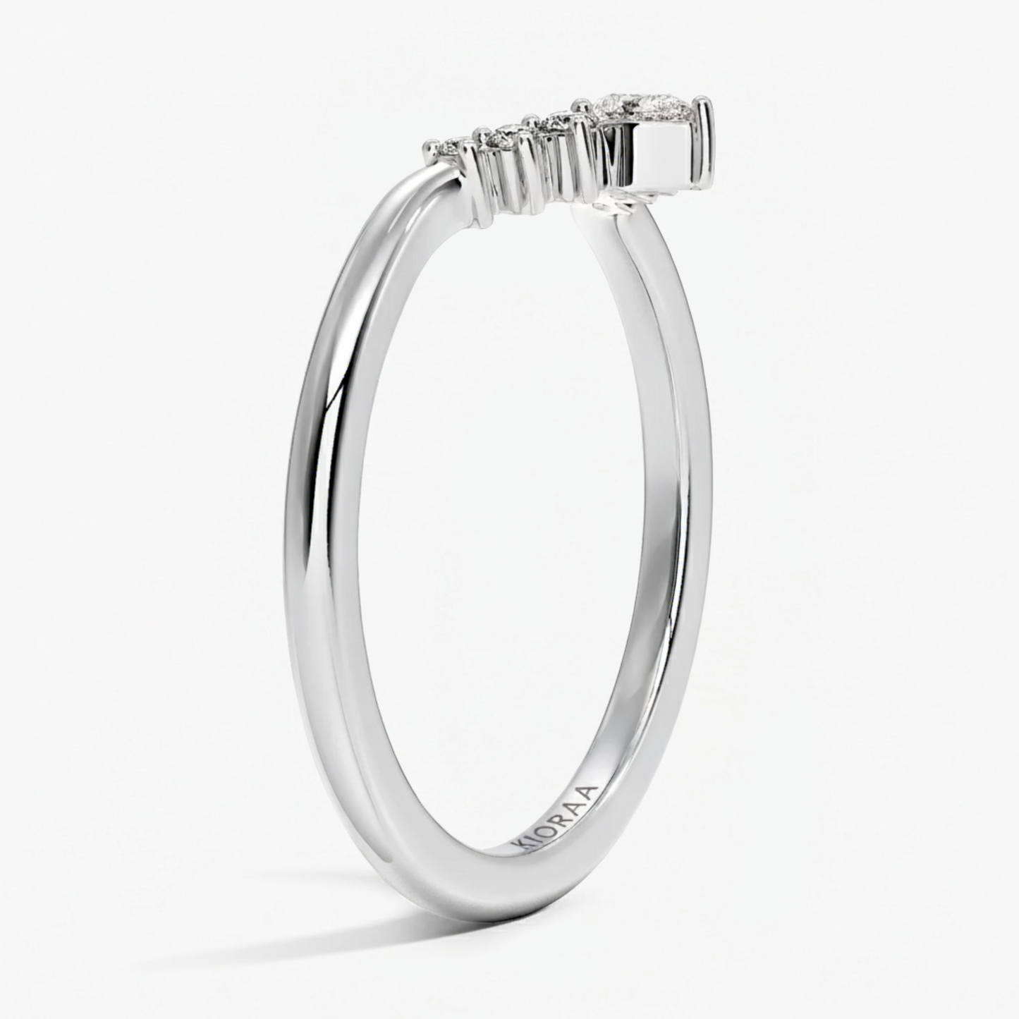 Round and Pear Eternity Wedding Band
