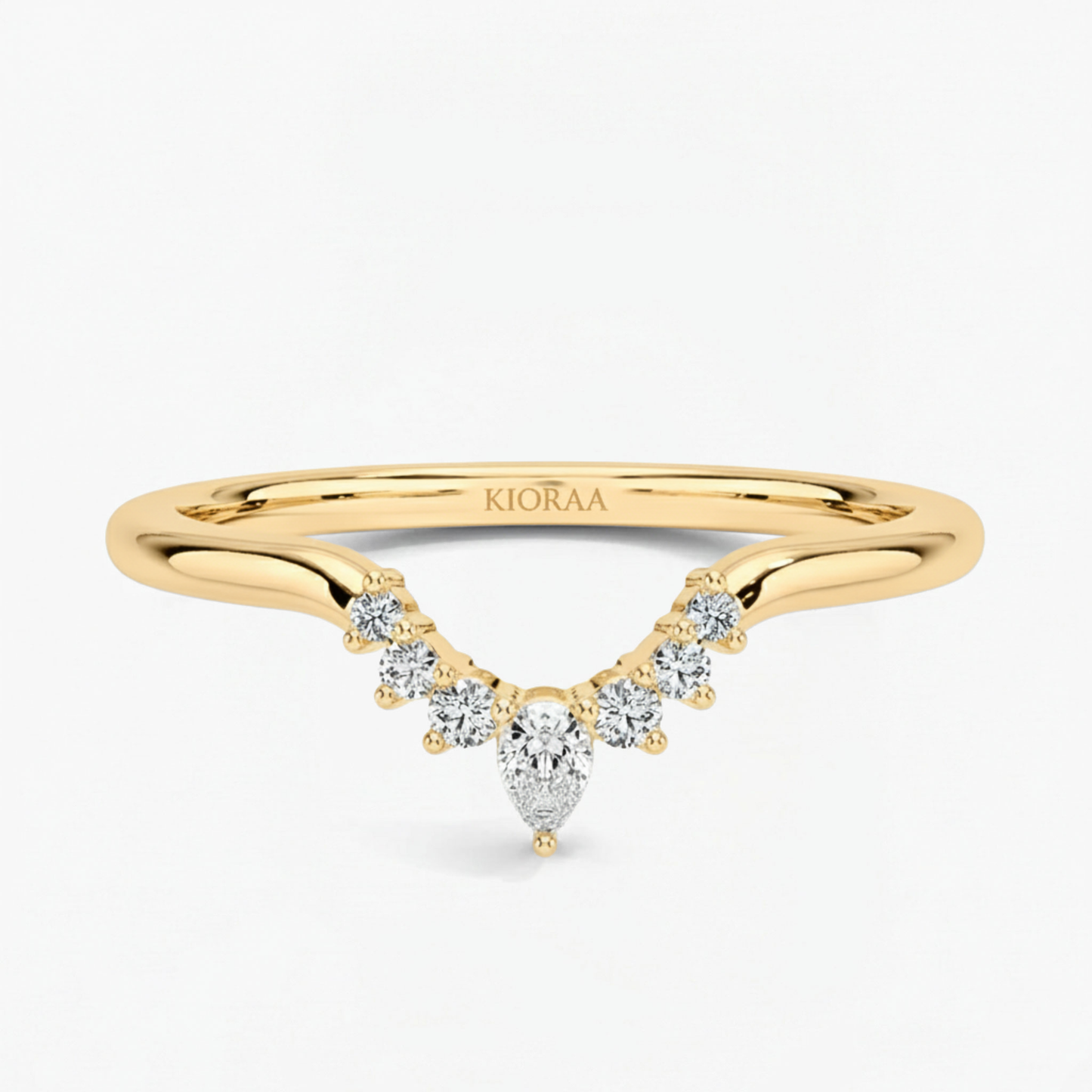 Round and Pear Eternity Wedding Band
