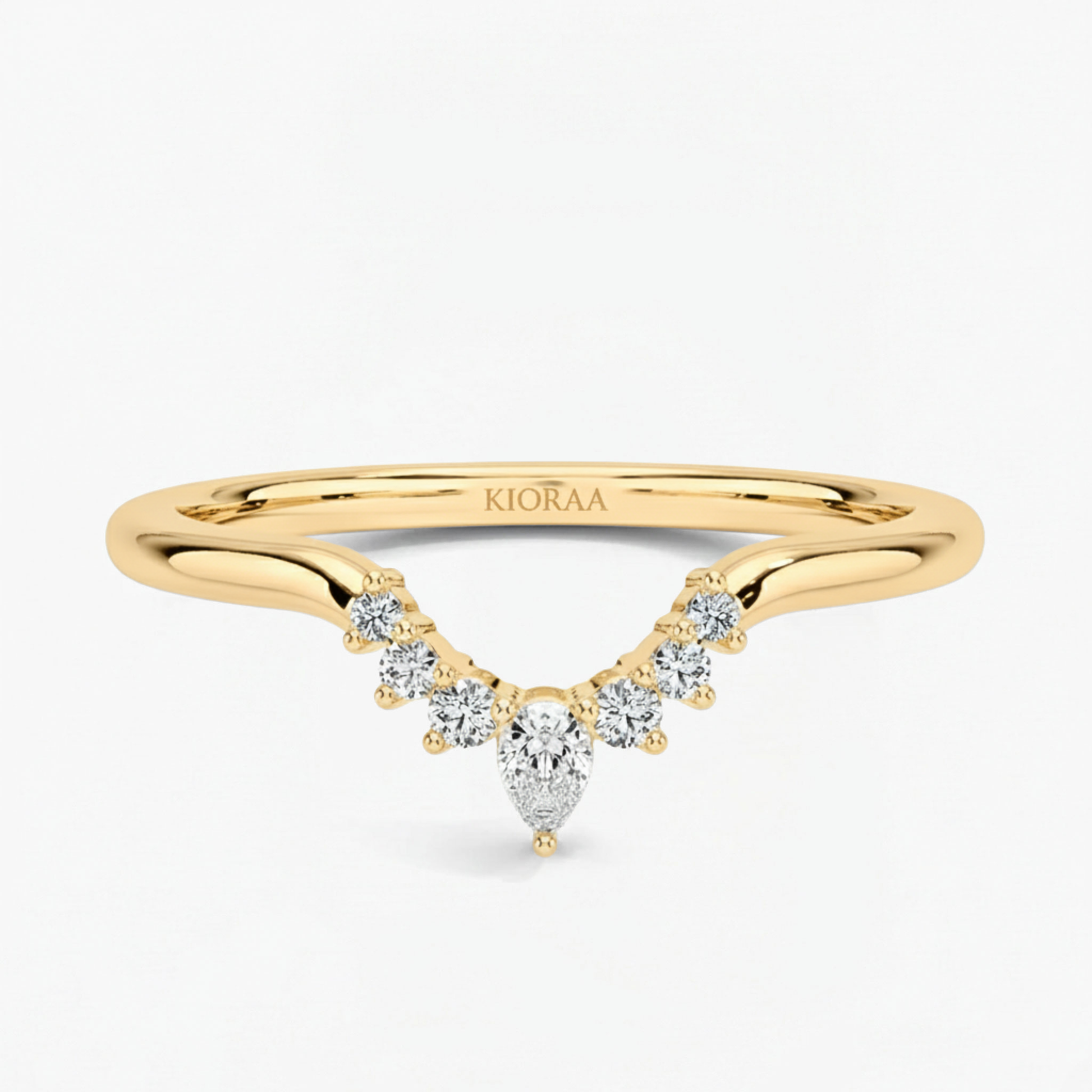 Round and Pear Eternity Wedding Band